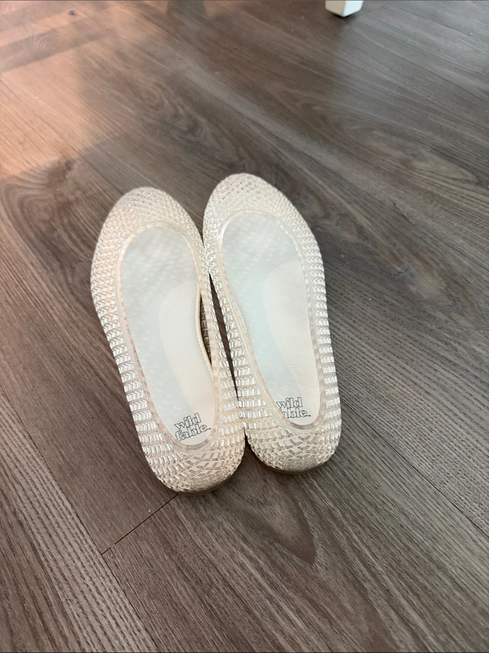 wild fable Ivory Jelly Ballet Flats with Lattice Texture size 9 but fix like 10